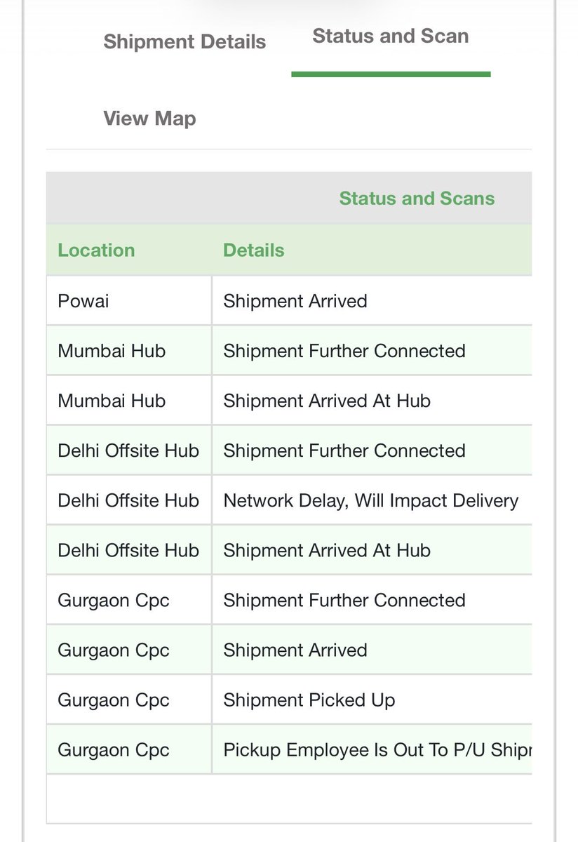 ebitduh33's tweet photo. @BlueDart_ @BlueDartCares my consignment has arrived in the Powai hub since 8 in the morning and has not been out for delivery. The expected delivery was today. I need the consignment urgently. What can be done? https://t.co/rA14caODmi
