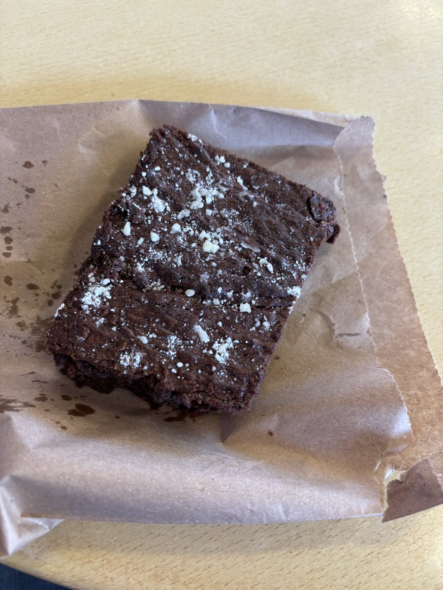 bought myself a brownie to celebrate 2 years of freedom from my abusive ex :')