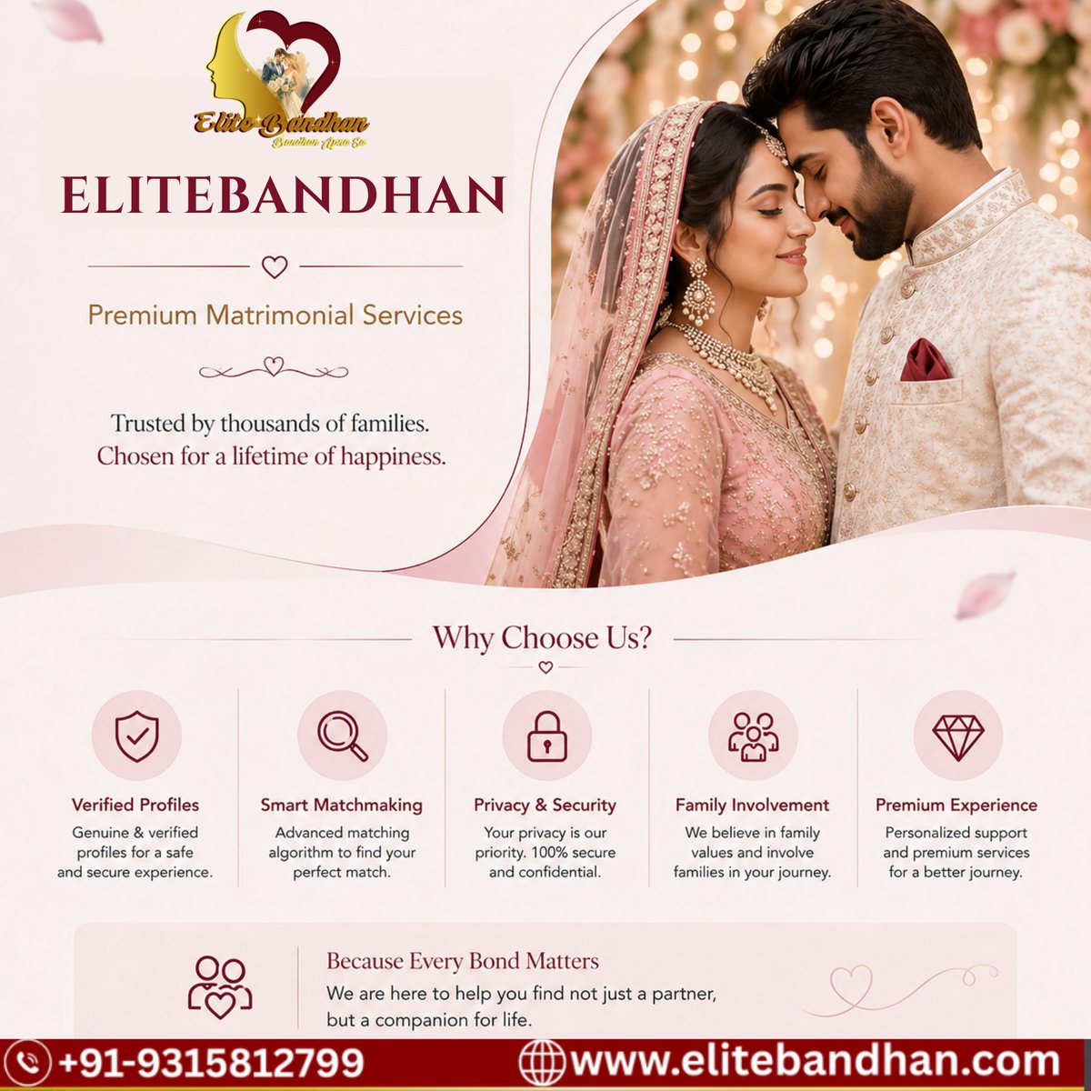elitebandhan's tweet image. elitebandhan.com/contact
Contact elitebandhan.com for your perfect life partner. 
#maariage #matrimony #contactus #serious