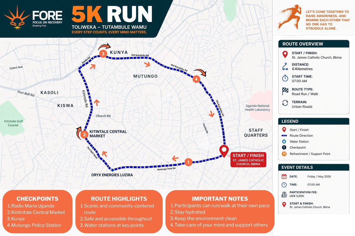 HomesFore's tweet photo. Tomorrow we put our feet where our mouths are and we hit the ground for a good cause..

We run for ourselves..
We run for our families..
We run for our children..
We run for our friends..
We run for our partners..
We run for our community..
We run for all of us..

See you tomorrow bright and early 🏃🏃🏃🔆🔆

#FOREUganda #MentalHealthAwareness #radiomaría #5KRun