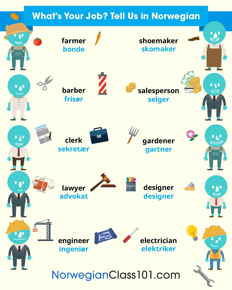 NorwegianClass's tweet image. Are you confident to WORK in Norway? Comment below! 😎✈️🌍 P.S. Start mastering real-life conversations today! P.S. Learn Norwegian for FREE ⬇️
🔗 bit.ly/42ENPyd

#WorkAbroad #SpeakNorwegian #DailyNorwegian
