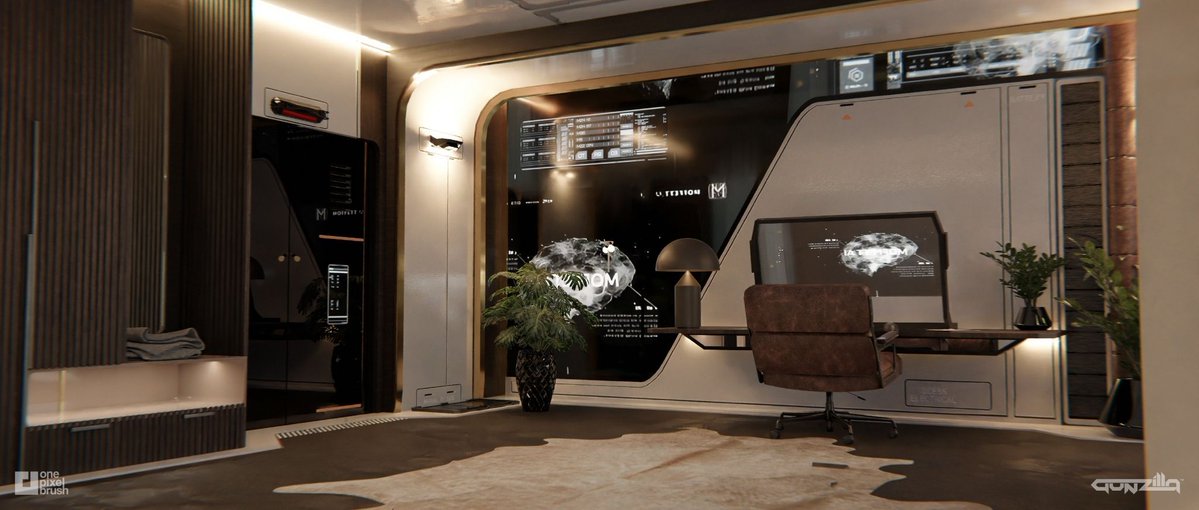 onepixelbrush's tweet image. Interior concepts for the Ocio Villa in #OffTheGrid🥂🏙️ Perfect spot for your next vacation :) Check our last post for the sci-fi version! Thanks Gunzilla &amp;amp; Nikolas Gekko!

CA: Titas Zenevicius
AD: Piotr Krynski
CD: Shaddy Safadi

#ConceptArt #ScifiArt #Cyberpunk #Gunzilla #Games
