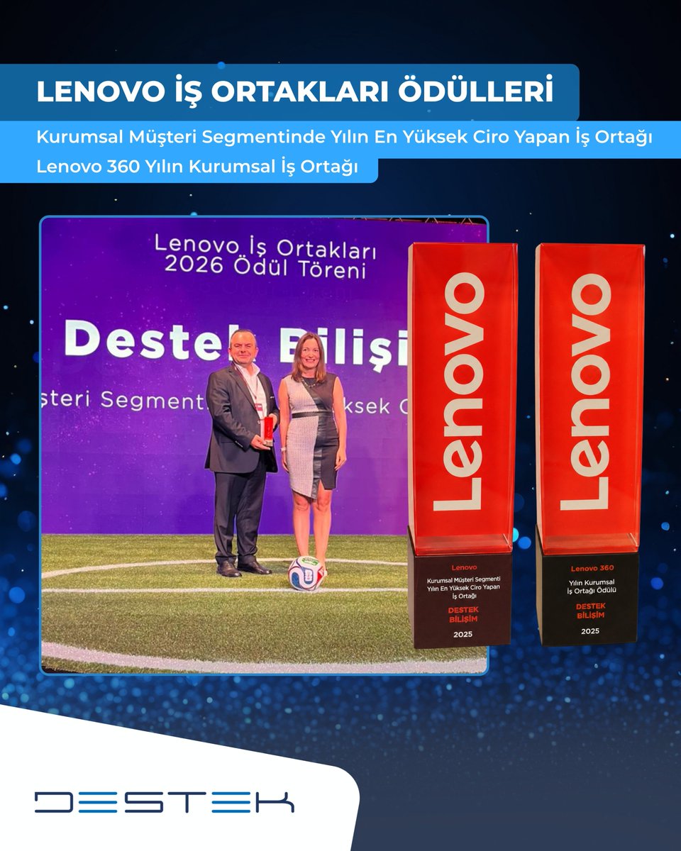 destekas's tweet photo. Lenovo BPM’26 kapsamında 4 farklı kategoride ödül almanın gururunu yaşıyoruz.

Bu başarıda emeği geçen tüm ekip arkadaşlarımıza ve müşterilerimize teşekkür ederiz.

#DestekAŞ #LenovoBPM26 #Teknoloji #IT #BusinessPartner https://t.co/FG0Y57jIhP