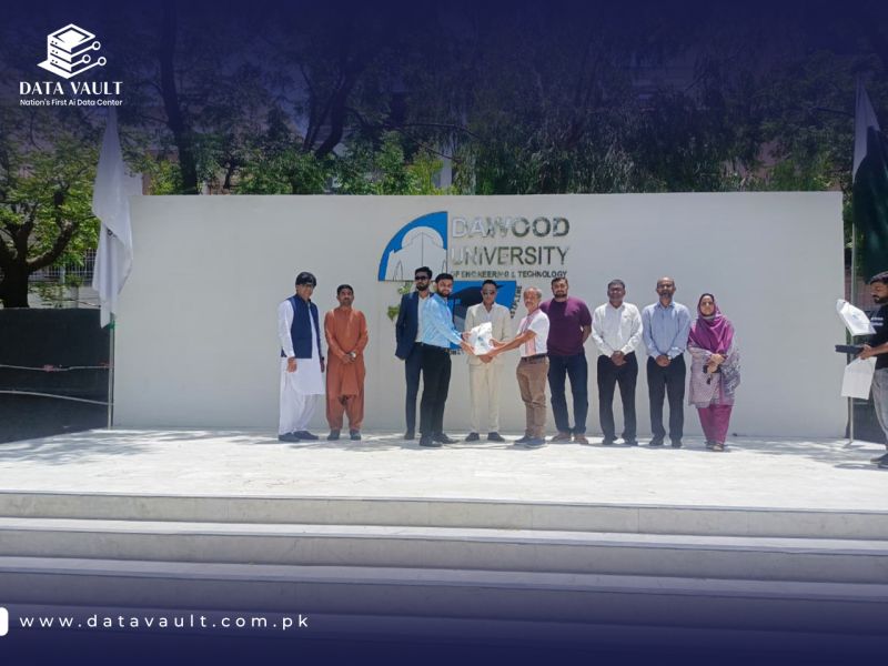 Datavaultpk's tweet photo. It was a pleasure for Data Vault Pakistan to visit Dawood University for a session on Pakistan’s AI infrastructure. The discussion focused on industry alignment, faculty engagement, and preparing students for evolving tech landscapes.

#DataVaultPakistan #AI #HigherEducation https://t.co/nLfPo4t9uG