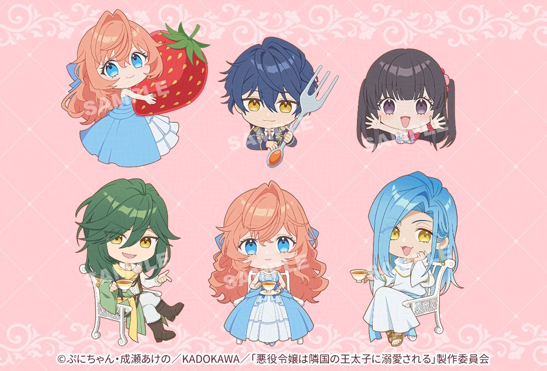 nekota_U10's tweet photo. 【お仕事】
TVアニメ「悪役令嬢は隣国の王太子に溺愛される」
店舗別特典ミニキャライラスト描き起こしを担当させていただきました！どうぞよろしくお願いいたします。

ティアラの公式ミニキャラ設定資料を元に制作した絵柄合わせのお仕事となります。

#あくできアニメ #プライマリーフィールド https://t.co/h4filCotXj