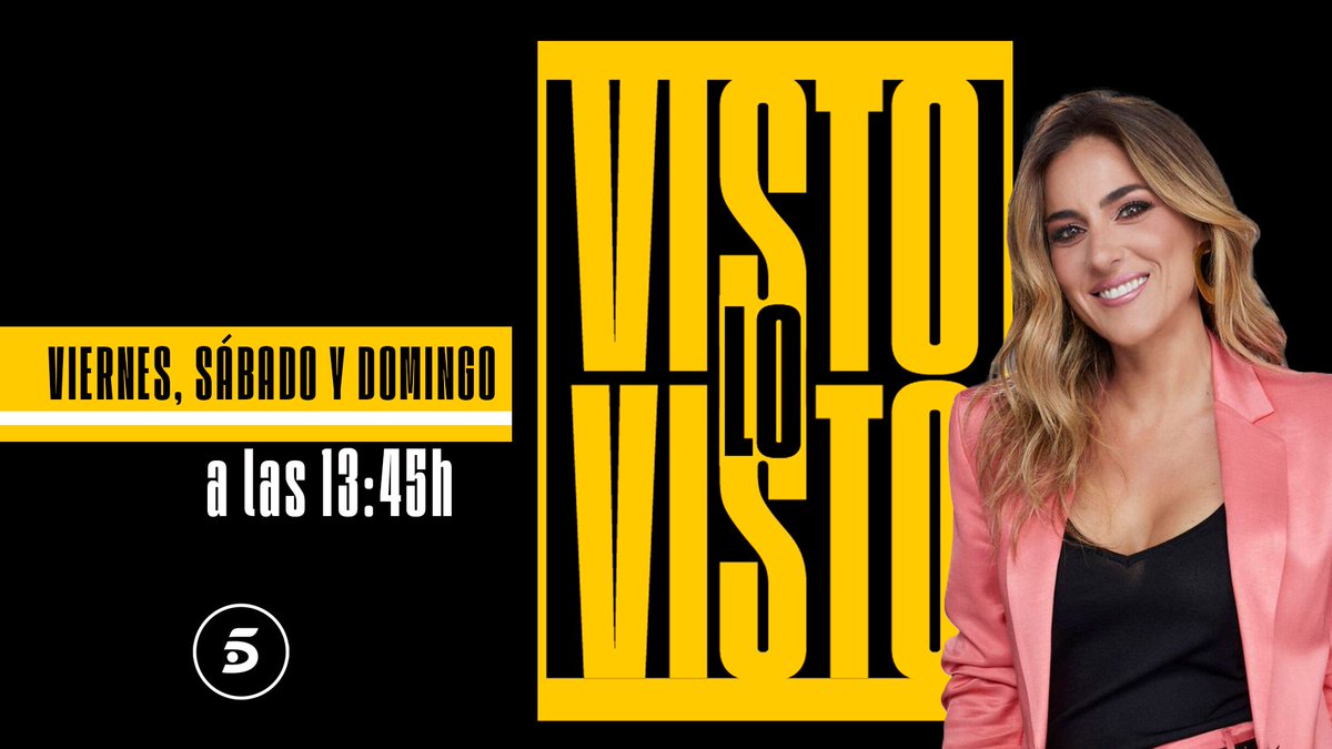 CuarzoTV's tweet photo. ⚠️¡Atención! #VistoLoVisto llega con triple dosis este finde🔥
Viernes, sábado y domingo con las noticias más virales al ritmo más cañero🤘⚡️

📺A las 13:45h en @telecincoes con @DulantoVeronica y @JoseLuisVidalV https://t.co/fVQaklHsEi