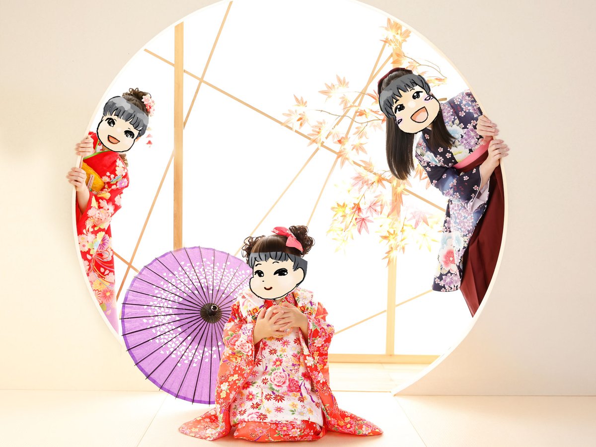 tomtomtom2011's tweet photo. 10歳ハーフバースデー写真撮って、3歳（２歳）と7歳（6歳）の七五三で同じ場所で撮った画像をPhotoshopで合成して飾って満足
#プレシュスタジオ https://t.co/jGSdZKM4lk