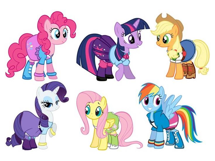 PupRockPony's tweet photo. The mane six Ponys in their EG outfits https://t.co/PF9bUar9ND