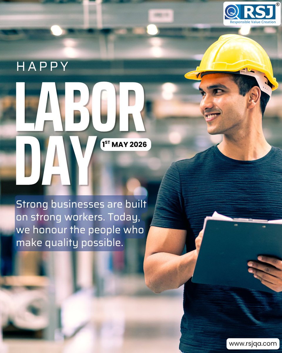 rsjinspection's tweet image. Happy Labour Day! 🌍👷‍♂️
Today, we celebrate the dedication, skill, and resilience of every worker who keeps industries moving forward. At RSJ Inspection Service Limited, we salute your commitment to quality and excellence.
#LabourDay #WorkersDay #QualityMatters #rsjInspection