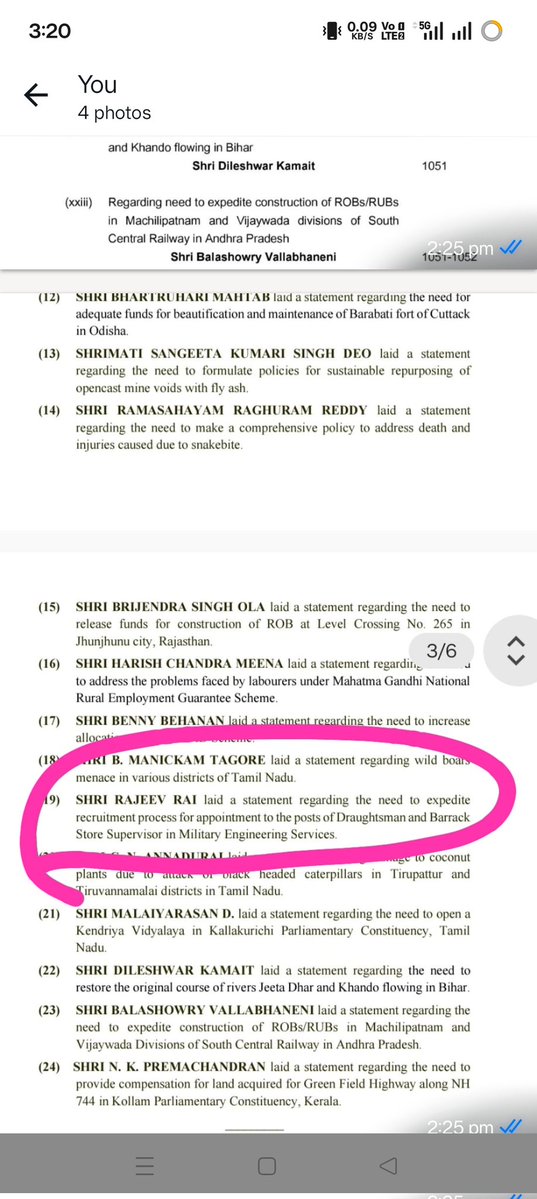 <a href="/sharma_views/">Mr Sharma</a> A question was raised in Parliament- but the answer is missing!

MP <a href="/RajeevRai/">Rajeev Rai</a>  raised the issue of urgent recruitment for Draughtsman &amp; Barrack Store Supervisor in Military Engineering Services.

But in the official reply, Point No. 19 is completely missing.

Date: 06-02-2025