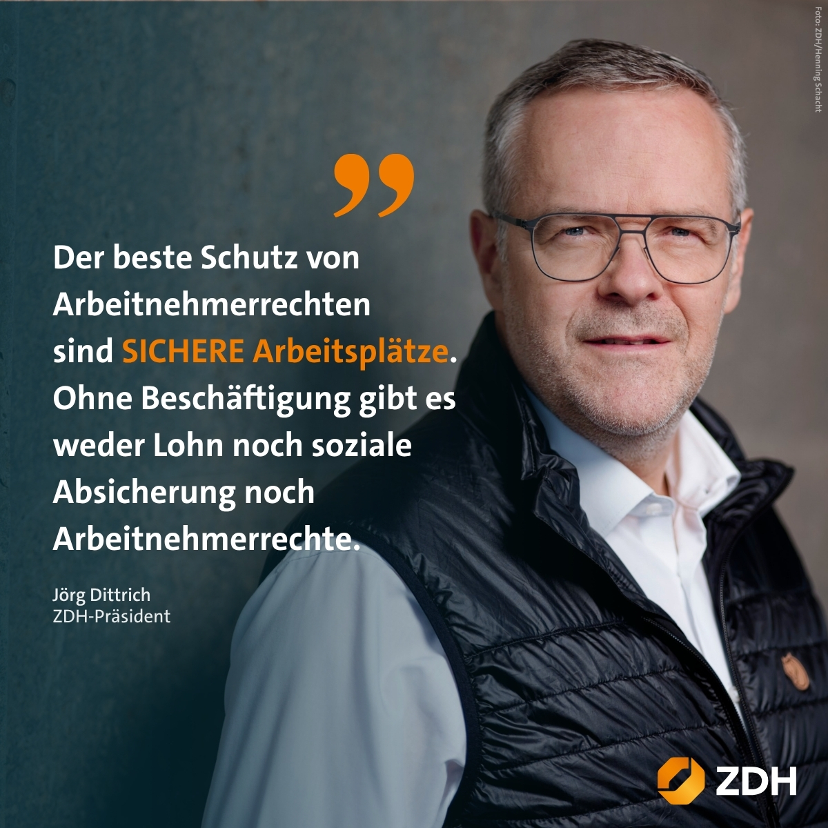 Was bewegt das #Handwerk diese Woche? Sichere Arbeitsplätze sind der beste Schutz für Arbeitnehmerrechte. Doch steigende Kosten und unsichere Rahmenbedingungen setzen Betriebe unter Druck, immer mehr geben auf. Arbeits- und Ausbildungsplätze fallen weg. nl.zdh.de/mailing/260/91…