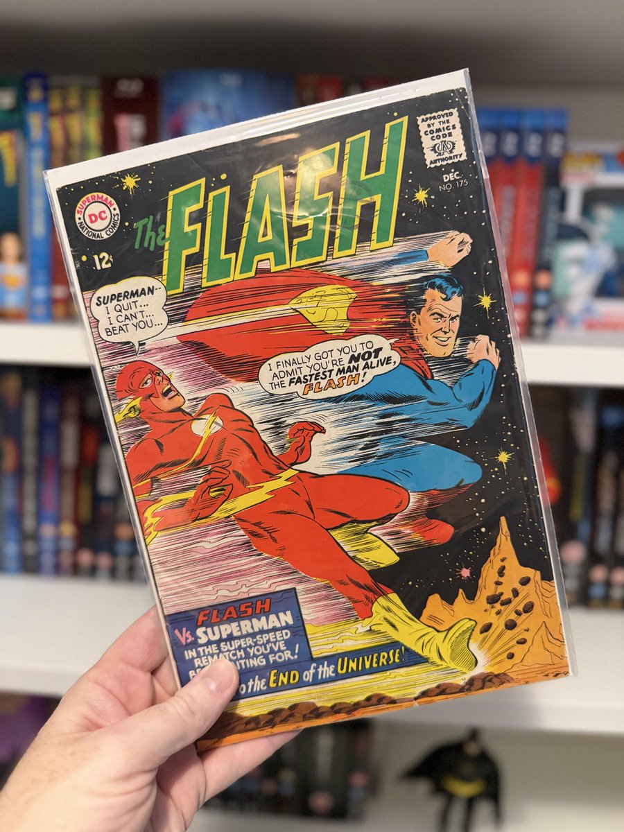 Pitwar's tweet photo. The first race between #Superman and #Flash was a tie, so there was always going to be a rematch #DC #Comics https://t.co/prjMcf6sru