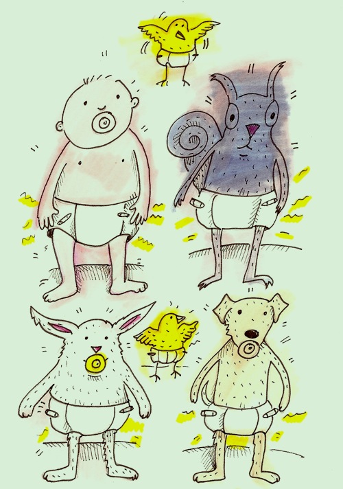 drawstuff's tweet image. I am thankful to the person who invented diapers. #BabyCare #nancycarlsonstudios