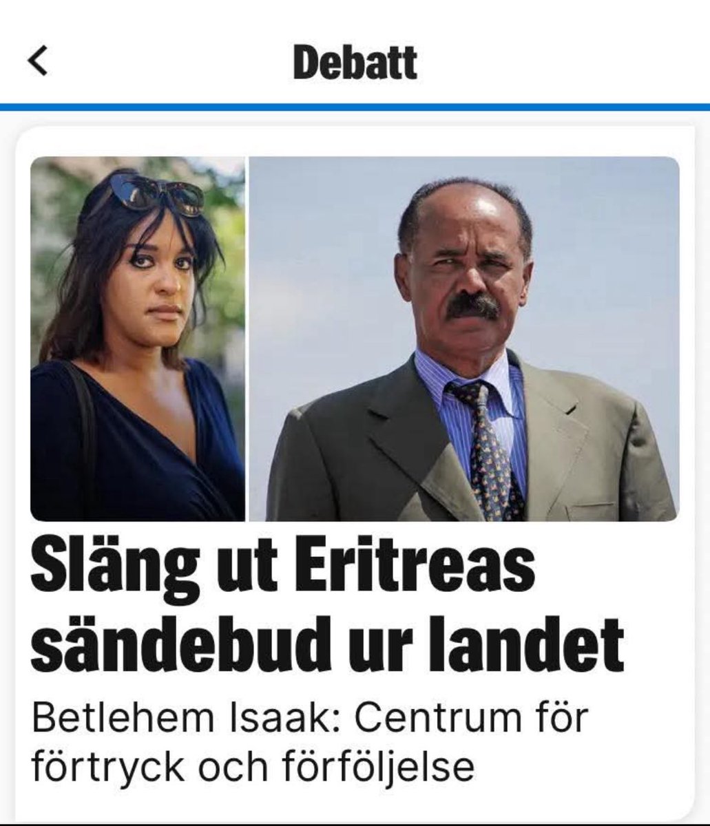 SelemawitKidane's tweet image. @bergersus han vägrar ta ansvar och duckar grundläggande frågor,Han skyller på krig och sanktioner.🇸🇪 behöver sätta högre krav att  frigöra #DawitIsaak. #BlueRevolution @Sverigesriksdag @martinschibbye @MehariMeng53005 @Edelstam @MariaStenergard @Tunback @Expressen @EvaMariaHall