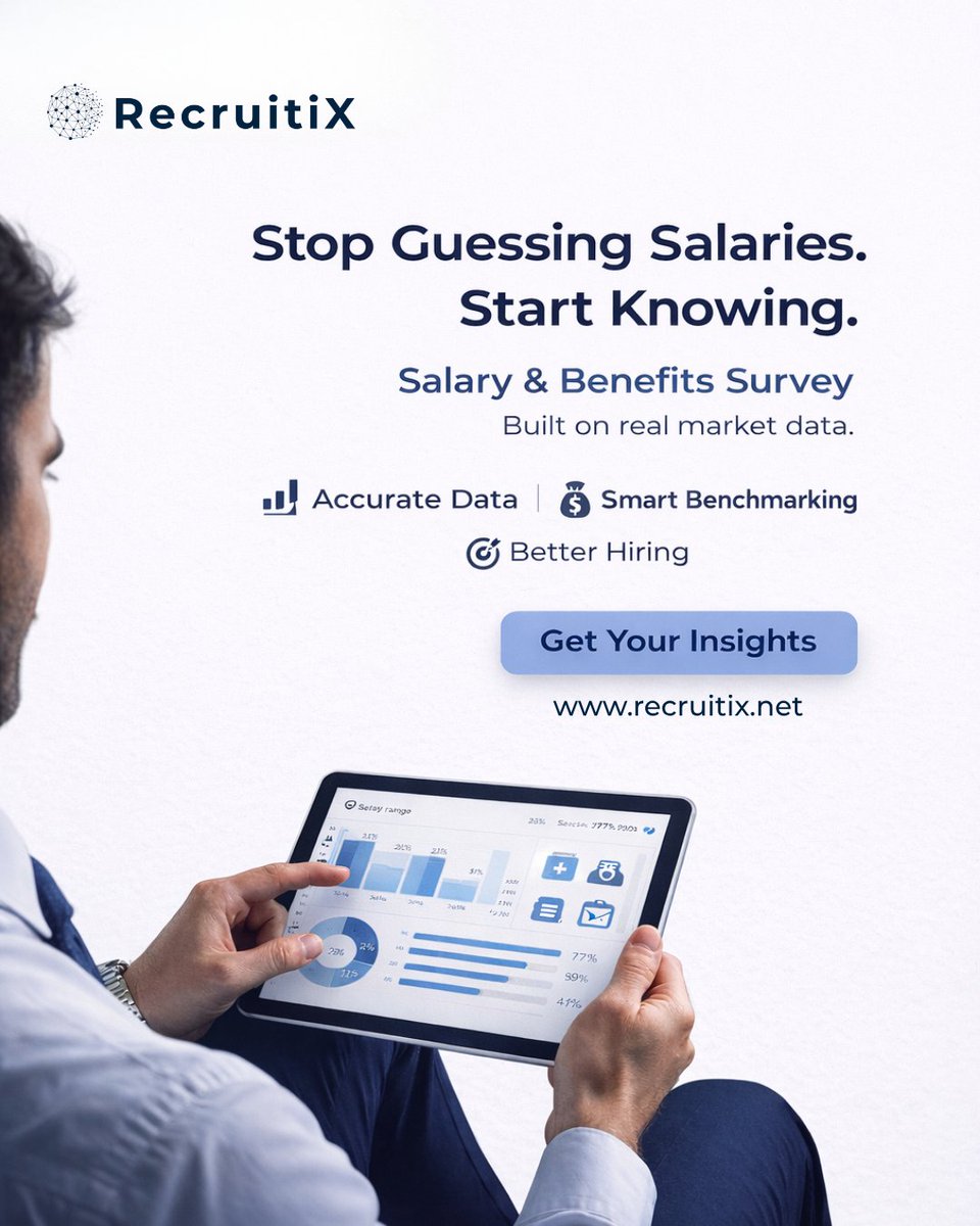 RecruitiX_'s tweet image. Lost your best candidate over salary? 🤔
Not bad hiring… bad data. 

Stop guessing. Start strategizing.

Hire with confidence using real insights.

🌐 recruitix.net

#HRTech #SmartHiring #SalaryInsights