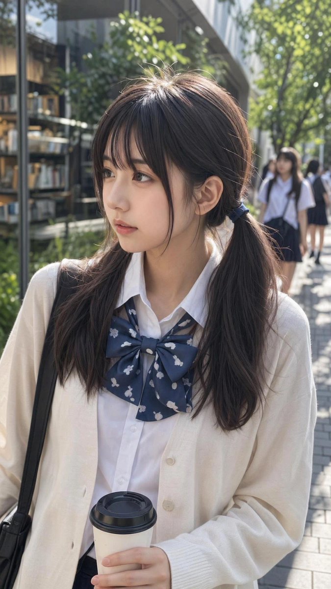 Ordinary Schoolgirl Street Snapshot