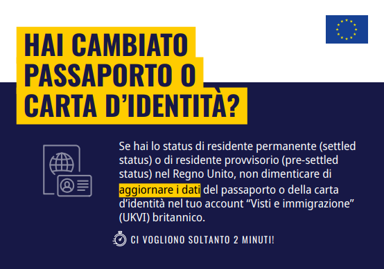 ItalyinUK's tweet photo. 🚨🚨Hai un nuovo passaporto o una nuova carta d’identità? Sei titolare di pre-settled o settled status ai sensi dello EUSS? Non dimenticare di aggiornare il tuo profilo “visti e immigrazione” britannico (UKVI)‼️
Accedi al QR code qui sotto e segui le istruzioni👇👇👇 https://t.co/kasdl33gUn
