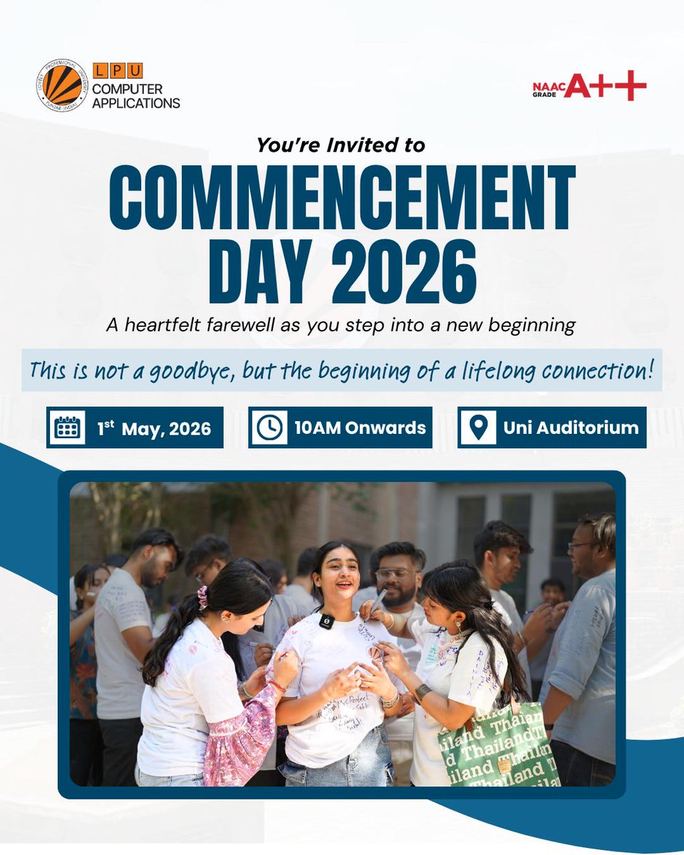 LPUComputerApp's tweet image. From memories to milestones 
As we turn the page to a new chapter, we celebrate not just achievements, but the journey, friendships, and dreams that shaped us.
Commencement Day 2026 marks the beginning of a lifelong connection with the SCA family! 
#CommencementDay2026 #LPU #SCA