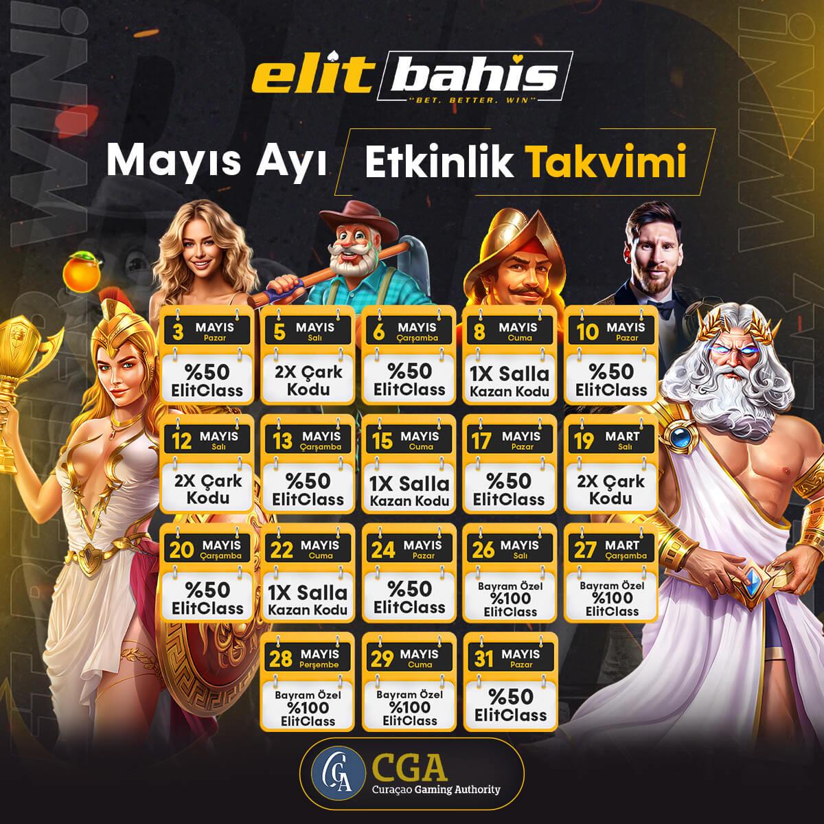 🗓 Mayıs Ayı Programı Yayında!

✨ Ay boyunca seni bekleyen etkinlikler netleşti, fırsatlar takvimde yerini aldı. 

⚙️ 2X Çark Kodu Günleri
⭐️ 1X Salla Kazan Kodu Günleri
💵 %50 Elit Class Bonus Günleri
🔥 Bayram Özel %100 Elit Class

➡️ click24.cc/bqEFP