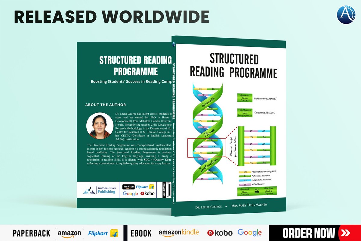 authorsclick's tweet image. Congratulations🎉to author Dr. Leena George on the release of the book "Structured Reading Programme: Boosting Students Success in Reading Competency" today! 📚✨

Reading is a worldwide phenomenon that has the capacity to promote the development.

#OrderNow #AuthorsClick