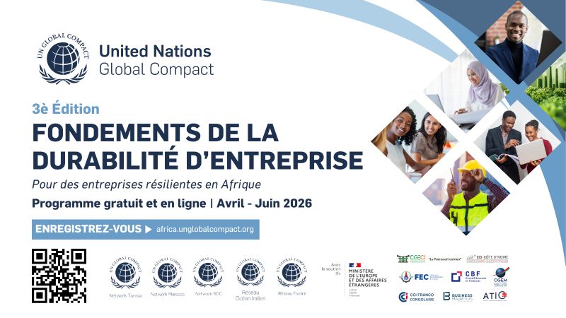 FECRDC's tweet photo. Dans le cadre de la promotion des pratiques d’affaires responsables et durables au sein du secteur privé congolais, la Fédération des Entreprises du Congo, porte à votre connaissance le lancement de la 3ème édition du programme “Fondements de la Durabilité d’Entreprise (FDE)”, initié par le Hub Afrique du Pacte Mondial des Nations Unies en partenariat avec plusieurs organisations patronales africaines, dont la FEC.

A cet effet, nous vous invitons à participer à ce programme qui vise à accompagner les entreprises congolaises dans l’intégration des normes internationales de durabilité dans leurs stratégies et opérations, afin de renforcer leur résilience, leur compétitivité ainsi que leur attractivité auprès des partenaires techniques et financiers.

Dispensé gratuitement en français, ce programme se déroulera à travers six (6) sessions de formation abordant notamment :

➡️ Les stratégies de durabilité d’entreprise ;
➡️Les pratiques responsables ;
➡️Le travail décent ;
➡️L’égalité des sexes ;
➡️L’adaptation au changement climatique ;
➡️Le reporting et la communication sur la durabilité.

Au regard de l’importance de cette opportunité, nous vous encourageons vivement à vous inscrire au plus tard le 05 mai 2026 via le lien suivant : https://t.co/GqLgfyb5hV

Pour toute information complémentaire, veuillez bien vouloir adresser votre demande par courriel à l’adresse suivante : ed@globalcompactnetwork-rdc.org @globalcompact