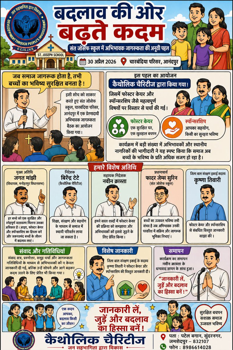 samekit_k's tweet photo. Change begins with awareness! 🌱
At St. Joseph School, Charbandia  parents &amp; community came together to discuss child safety, care &amp; support beyond education.
👉 Get informed. Get involved. Be the change.
#ChildRights #FosterCare #BeTheChange #CommunityImpact #CCJ https://t.co/uU7J6yxONd