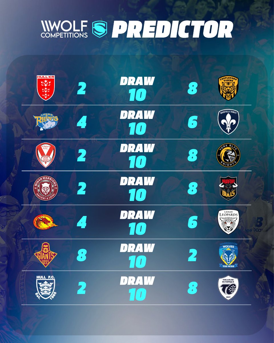 SuperLeague's tweet image. Who are you backing in Round 10? 🤔

Head to the #OURLEAGUE app or #SuperLeague website to play Predictor 📲