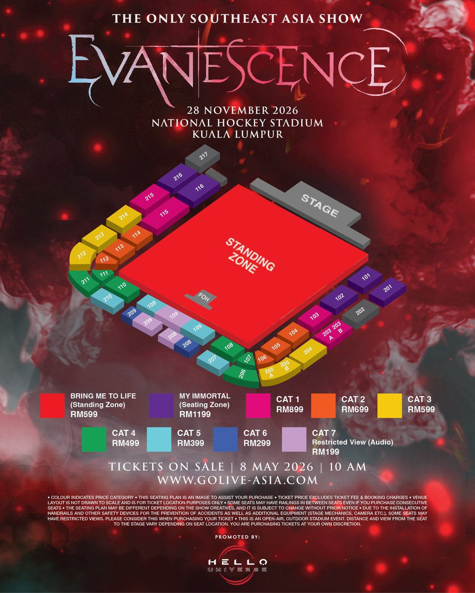 🎟️ ticketing service | EVANESCENCE : THE ONLY SOUTHEAST ASIA SHOW KUALA LUMPUR🇲🇾𓂃𓈒𓏸

𐙚 RM35 / ticket
𐙚 75% refund if fail to secure ♡
𐙚 experienced✨

DM me if interested💌
if you trust me, i’ll try my very best to secure your ticket 🥹🎀

#Evanescence #EvanescenceliveinKL