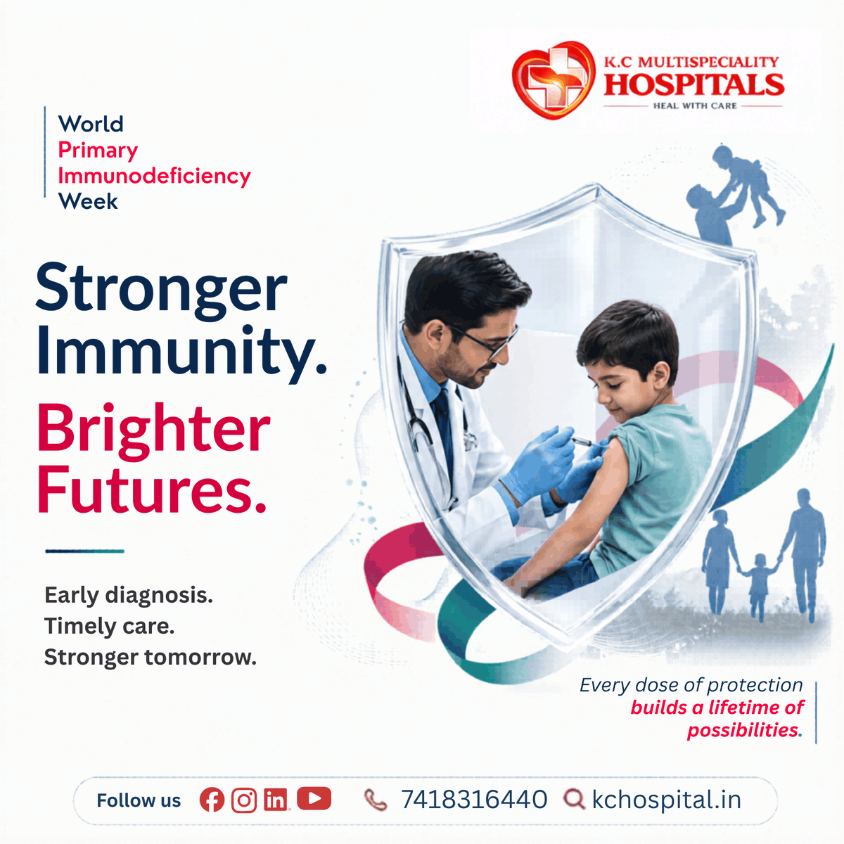 KCMultiHospital's tweet image. 🛡️ Stronger Immunity. Brighter Futures.

Early diagnosis. Timely care. Stronger tomorrow 💙

This #ImmunodeficiencyWeek, raise awareness &amp;amp; support better health for all 👨‍👩‍👧

#StrongerImmunity #HealthAwareness #StayHealthy