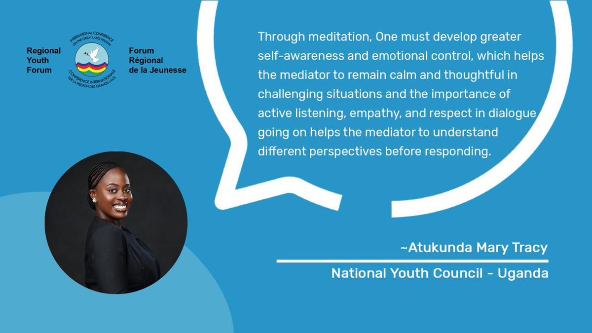 AtukundaTTracy's tweet image. Grateful to have participated in a powerful workshop with ICGLR. Learned that lasting peace begins with listening, empathy, and inclusive conversations. Ready to apply these skills to strengthen communities and resolve conflicts constructively.#peace #conflictresolution