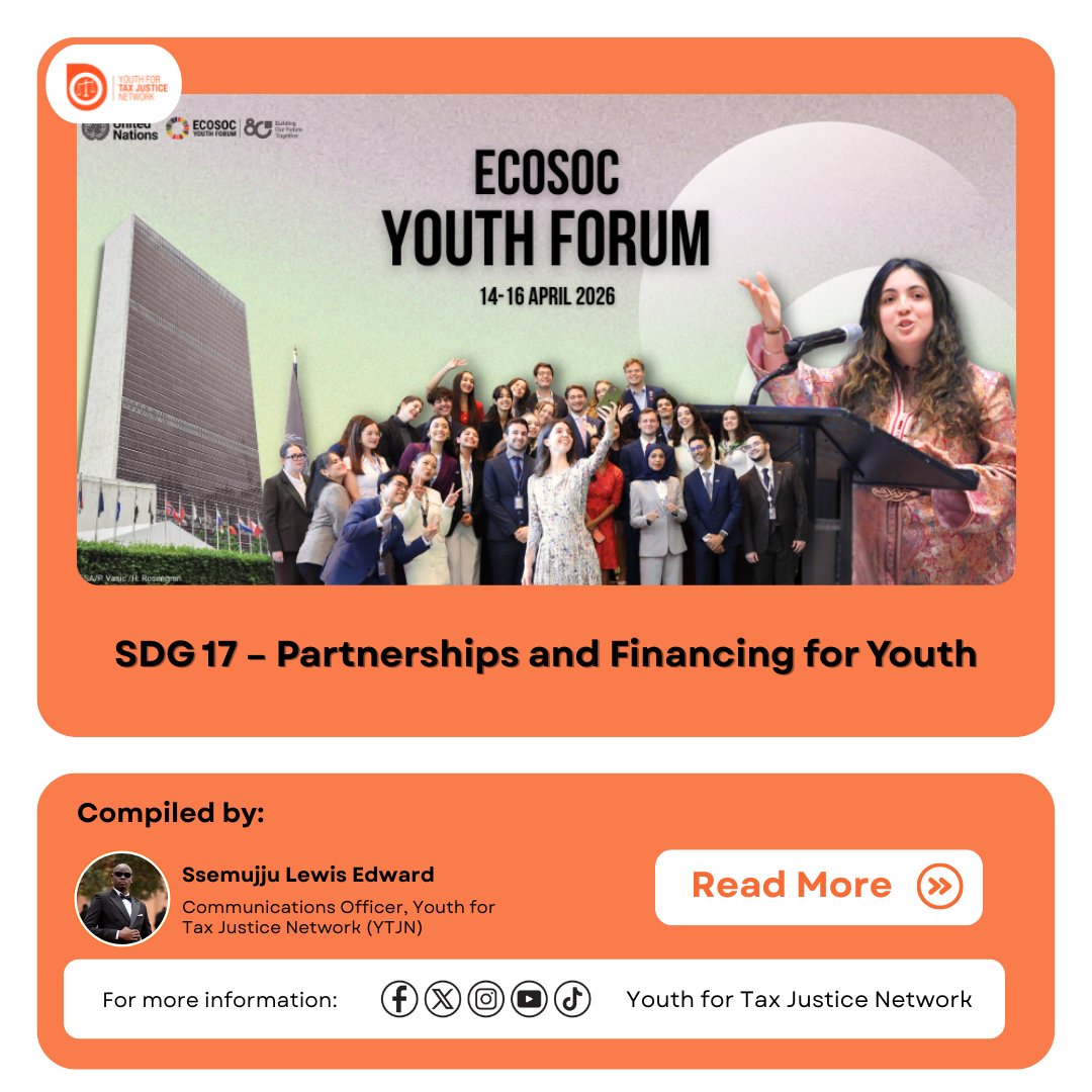 Youth_TJN's tweet image. 📍Reflections from New York, #ECOSOCYouthForum

YTJN Team Lead, @Mura_Allan, moderated a session on Partnerships and #Financing for #Youth, and the sitting agreed that the $4 trillion annual SDG financing gap is not an accident, but rather the result of deliberate choices about