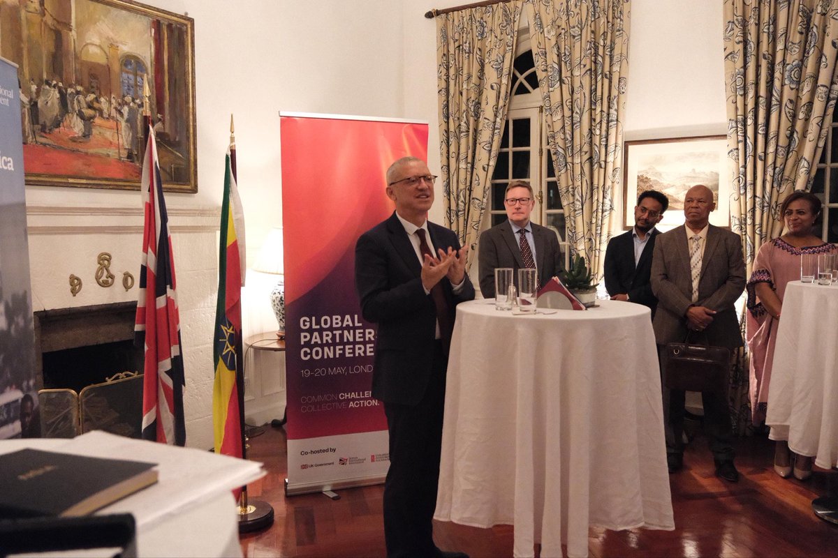 UKinEthiopia's tweet photo. Pleased to welcome partners to mark the visit of the CEO of @BritishIntInv ahead of the Global Partnerships Conference  It is through partnerships that we can tackle global challenges &amp; drive sustainable development https://t.co/llxp10T4L7