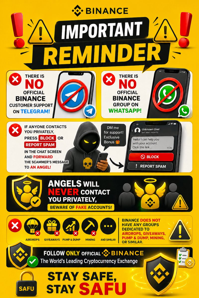🚨 #Binance Safety Alert: Stay Safe, Stay SAFU 🛡️🔐

<a href="/binance/">Binance</a> #SAFU