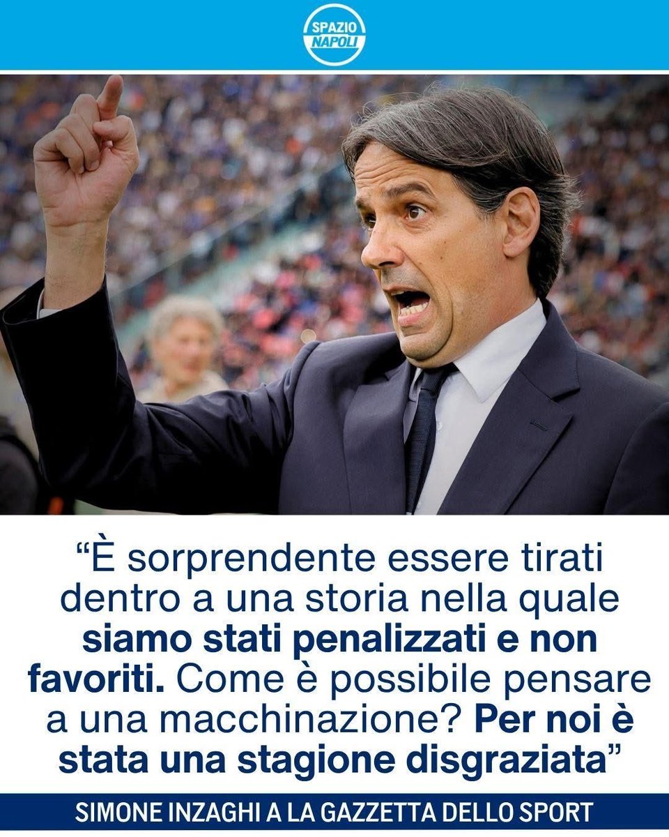 Spazio_Napoli's tweet image. Una sfida punto a punto e lo Scudetto perso all'ultima giornata, ora il caos arbitri: le parole dell'ex allenatore dell'Inter Simone Inzaghi in merito alla "disgraziata" scorsa stagione 👀

Cosa ne pensate? 🤔

#inzaghi #sscnapoli #seriea