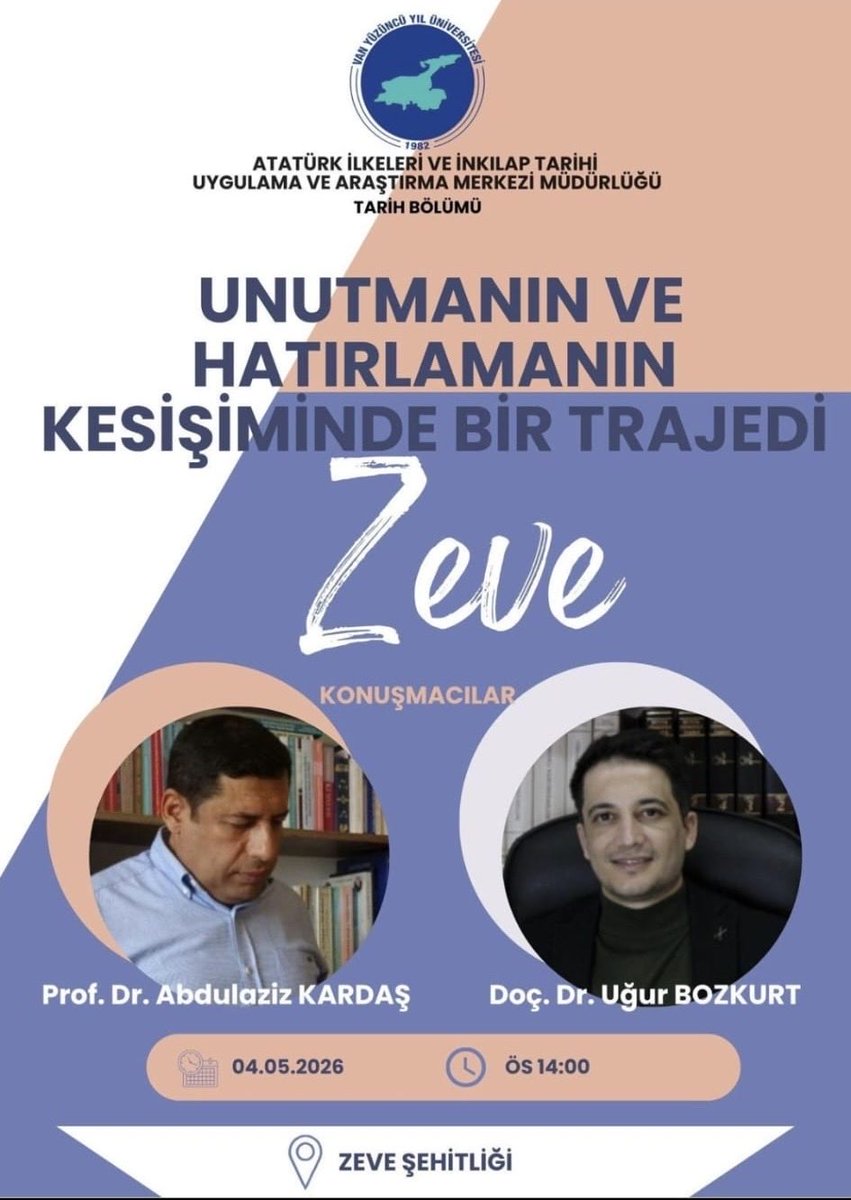 Van YYÜ Tarih Bölümü tweet media
