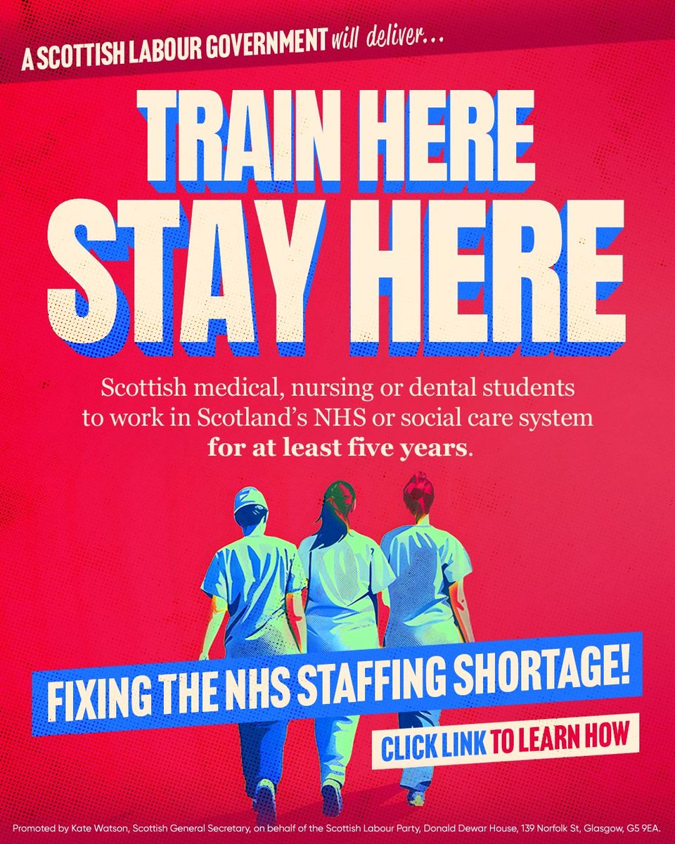 ScottishLabour's tweet photo. If Scotland pays for your training, Scotland should benefit from your skills.

Read more about our workforce plan for the NHS here: https://t.co/Ee037y81PD https://t.co/hPXL82ua6a