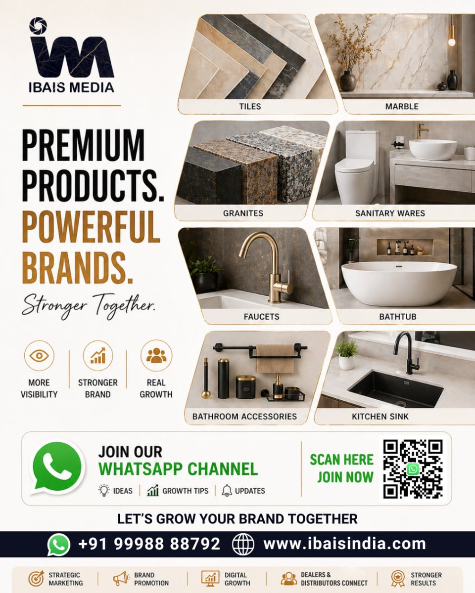 ibais_hardware's tweet image. ✨ Great Products Need the Right Reach ✨

Grow your Tiles, Marble &amp;amp; Sanitary business with IBAIS MEDIA 🚀.

✅ Expand Reach
✅ Build Trust
✅ Get Enquiries

👉 Start Today: ibais.biz/9998888792
📲 Join WhatsApp: ibais.biz/tiles-sanitary
.
#Tiles #Marble #Granites #Sanitaryware