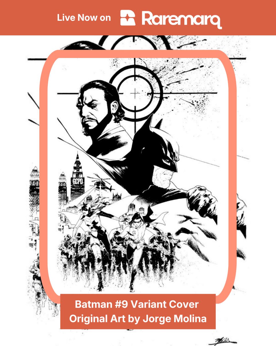 raremarq's tweet image. The first original Batman variant cover art from our event with the incredible @jorge_molinam ends today 🦇

Don’t miss your chance to own the original art for this stunning Batman #9 variant cover!

raremarq.com/auctions/batma…

#raremarq #jorgemolina #batman #originalart #comicart