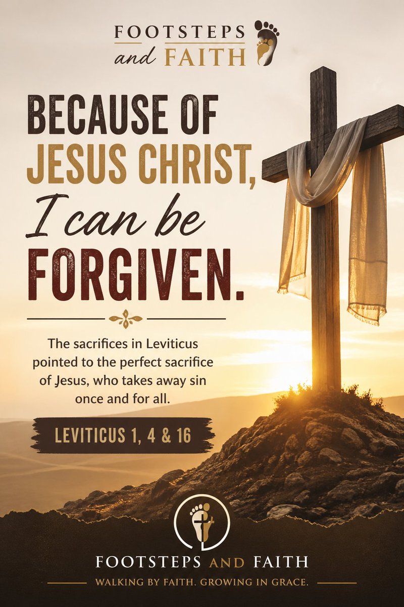 footfaithmedia's tweet image. Leviticus teaches that forgiveness requires sacrifice. Through Jesus Christ, the perfect sacrifice was made once and for all so we can repent, be cleansed, and draw closer to God. No sin is too great for His mercy when we come to Him with a humble heart.
#JesusChrist #FaithInGod