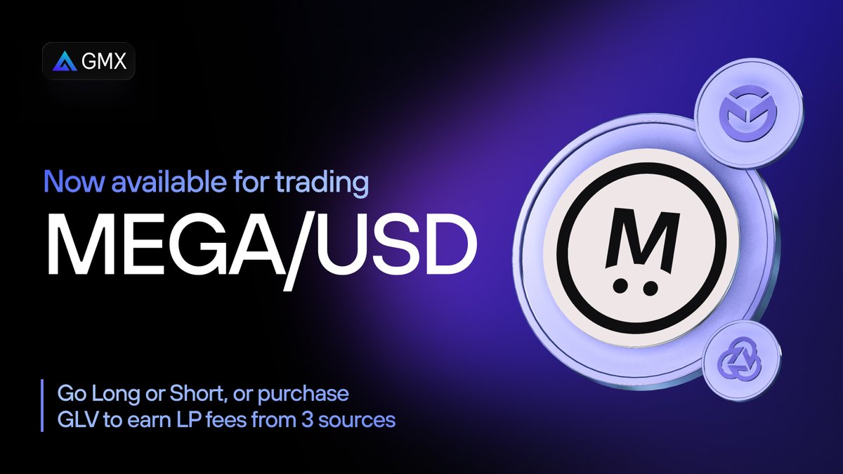 GMX_IO's tweet photo. $MEGA from @MegaETH just hit the market. Trade it on GMX.

Long or short MEGA/USD with up to 50x leverage, on day one of the token launch.

👇 https://t.co/LEGA775got