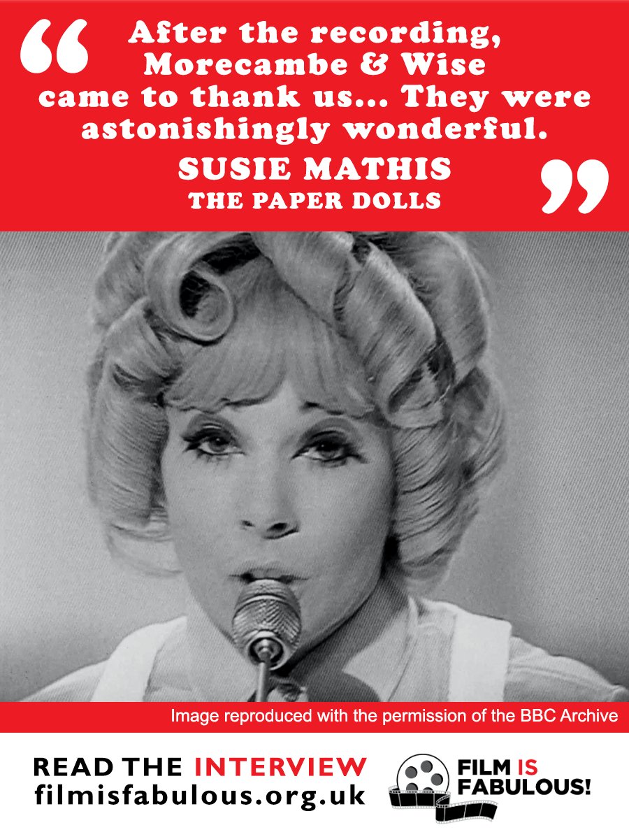 filmisfabulous's tweet photo. The 1968 episode of The Morecambe &amp; Wise Show recovered by Film is Fabulous! is available @BBCiPlayer Featuring a performance by 60s pop trio #ThePaperDolls 🎙️ Lead singer @SusieMathis shared her memories of the beloved duo for our website
https://t.co/Rmd0yNkLIE @eric_ernie_col https://t.co/okX2eahwXX