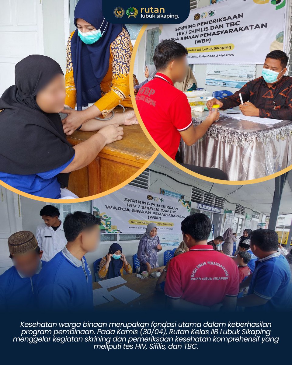rutanlusika's tweet image. Prioritas Kesehatan: Rutan Kelas IIB Lubuk Sikaping Laksanakan Skrining Masif HIV, Sifilis, dan TBC

#imipasprima #kemenimipas #guardandguide #infoimipas #pemasyarakatan
