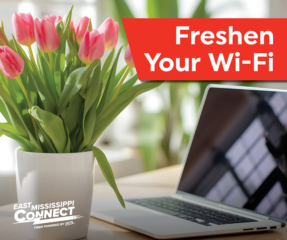 EastMSConnect's tweet photo. Spring clean your network: restart your router, update passwords and remove unused devices. Small changes can make a big difference in speed. https://t.co/743qqaqYhI https://t.co/VSVQe3XOsT