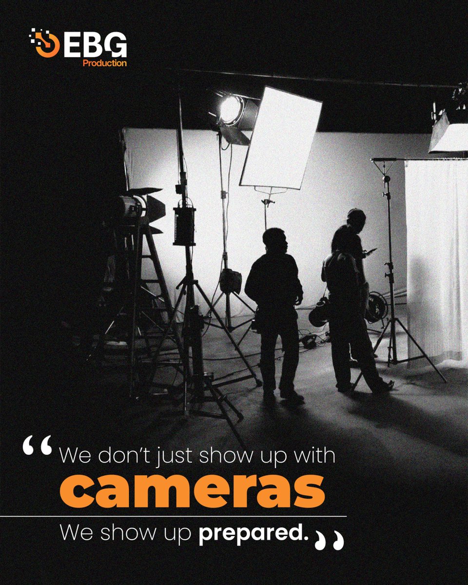 ebgproduction's tweet image. It’s not about showing up, it’s about showing up ready to create magic. From setup to final shot, we make every second count.

#EBGProduction #VideoProduction #Filmmaking #BehindTheScenes #StudioSetup #Lighting
