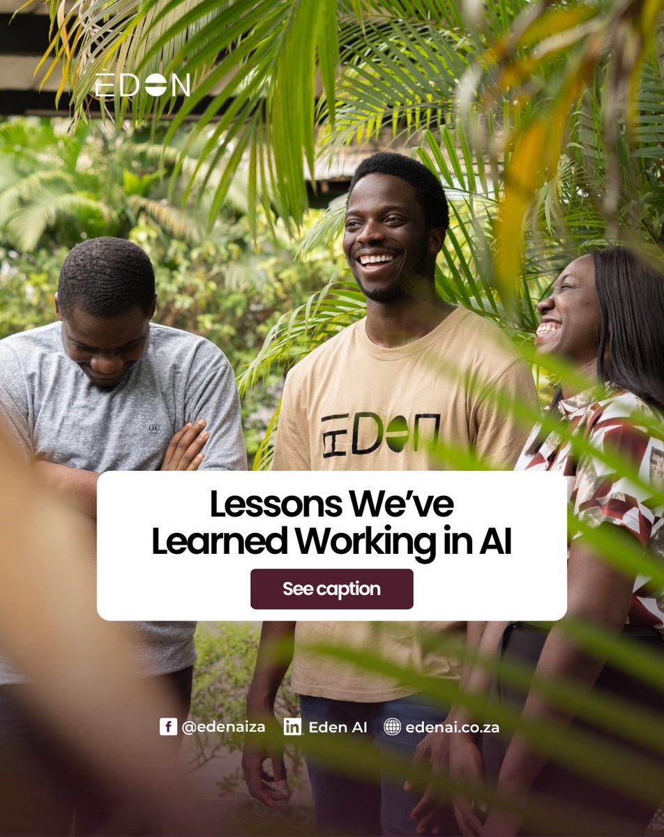 EdenAiza's tweet image. As we continue to build AI-driven solutions at Eden AI, there are a few key lessons we’ve learned along the way that we believe every organization should keep in mind when adopting AI. Read more: linkedin.com/feed/update/ur…

#AIForBusiness #AIinAfrica #LessonsLearned #AIinHealthcare