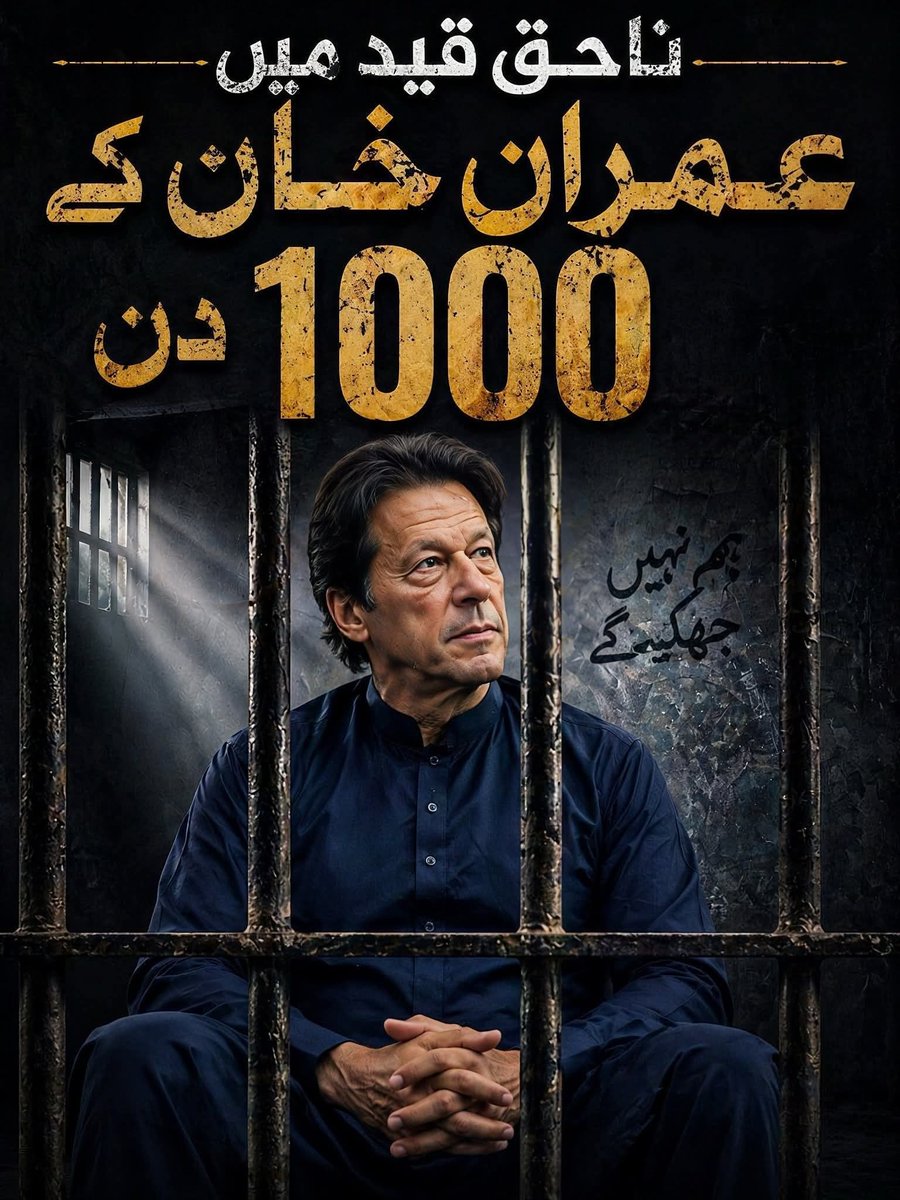 K_grhh's tweet photo. قید کے 1000 دن سچ
 استقامت اور نظریے کی فتح

#خان_کی_مزاحمت_کے_1ہزار_دن

آج سے کچھ عرصہ قبل، جب اس سفر کا آغاز ہوا تھا، تو مخالفین طنز کے نشتر چلاتے ہوئے کہا کرتے تھے کہ
 "یہ شخص جیل کی تنہائی میں چار دن بھی نہیں گزار سکے گا۔"
 وقت کا پہیہ گھوما، حالات بدلے، لیکن اس طنز کا جواب آج تاریخ خود دے رہی ہے۔ آج عمران خان کی قید کے 1000 دن مکمل ہو چکے ہیں۔ یہ صرف اعداد و شمار نہیں، یہ صبر، استقامت اور ایک طویل آزمائش کی وہ داستان ہے جو آنے والی نسلوں کے لیے مشعل راہ بنے گی۔ قید کی یہ حدود  صرف ایک شخص کی قید نہیں، بلکہ ایک سوچ کا امتحان ہے وقت گواہ ہے، سچ جتنا دبایا جائے، اتنا ہی ابھرتا ہے۔"
قید تو ہمیشہ جسم کی ہوتی ہے، تاریخِ انسانی گواہ ہے کہ جب بھی کسی لیڈر کو سلاخوں کے پیچھے دھکیلا گیا، اس کے نظریات زیادہ تیزی سے لوگوں کے دلوں میں گھر کر گئے۔ عمران خان کا ان ایک ہزار دنوں میں قید رہنا اس بات کا ثبوت ہے کہ جسم کو تو قید کیا جا سکتا ہے لیکن اس سوچ کو نہیں جو لاکھوں، کروڑوں دلوں میں بستی ہو۔ خیالات کی پرواز کو کسی جیل خانے کی چار دیواری میں محصور نہیں کیا جا سکتا۔یہ ایک ہزار دن صرف ایک فرد کی داستانِ حیات نہیں، بلکہ یہ اس نظریے کی آزمائش ہے جس نے ایک قوم کو خواب دیکھنا سکھایا۔ یہ خودداری، انصاف اور ایک خود مختار پاکستان کے اس جذبے کا امتحان ہے جو ہر مشکل گھڑی میں مزید نکھر کر سامنے آیا ہے۔ جب بھی جبر کے ہتھکنڈے استعمال کیے گئے، آواز دبنے کے بجائے گونج بن گئی۔ سلاخیں نظریے کی دیوار نہیں بنتیں، بلکہ وہ اس عزم کو مزید فولادی بنا دیتی ہیں۔

"سورج لاکھ بادلوں کی اوٹ میں چھپ جائے، لیکن وہ اپنی روشنی مٹا نہیں سکتا۔ بالکل اسی طرح، سچ کتنا ہی چھپایا جائے، وہ زیادہ آب و تاب کے ساتھ ابھرتا ہے"
 عمران خان کے ان 1000 دنوں نے یہ ثابت کر دیا ہے کہ سچائی کے راستے پر چلنے والوں کے حوصلے آزمائش کی بھٹی میں کندن بن جاتے ہیں۔

آج کا دن اس بات کی یاد دہانی ہے کہ مشکل وقت گزر جاتا ہے، لیکن کردار اور نظریہ ہمیشہ قائم رہتا ہے۔ یہ قید وقتی سہی، لیکن اس کے اثرات آنے والے زمانوں تک محسوس کیے جائیں گے۔