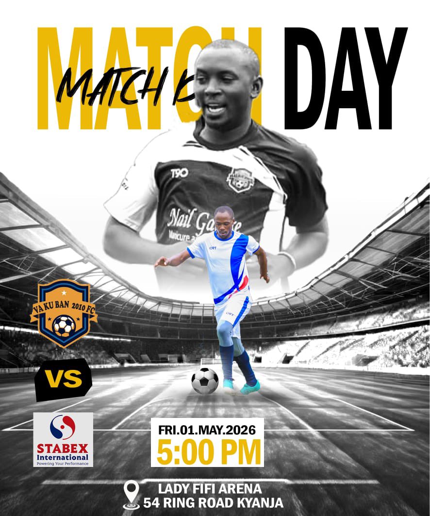 VaaKuBanFC's tweet photo. It’s MATCHDAY! 🔥⚽️ All roads lead to Lady Fifi Arena this Friday as Vaku Ban 2010 FC take on Stabex International 💥
🗓 Fri, 1st May 2026 ⏰ 5:00 PM 📍 Kyanja
Expect passion, goals, and pure football vibes. Don’t miss it! 👊🏾🔥 #MatchDay #FootballVibes #GameOn
#nfl #vakuban https://t.co/NZG3rCmBCb