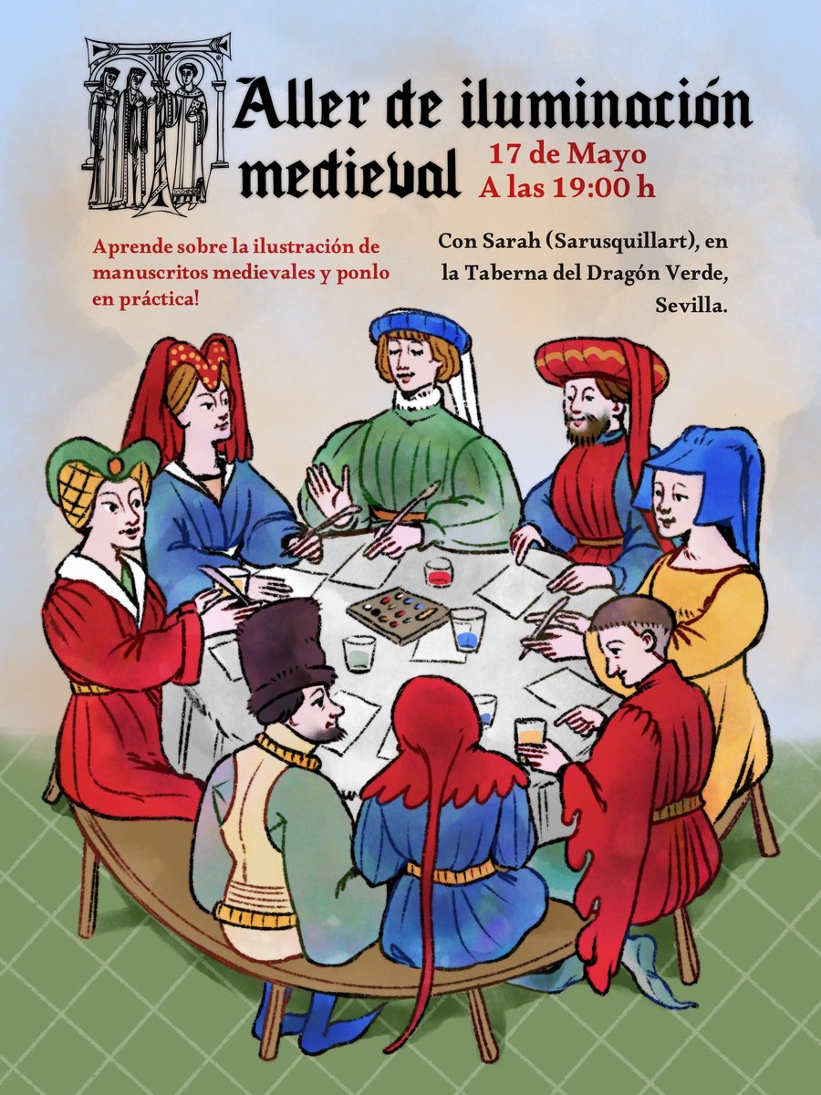 Sarusquilla_'s tweet photo. Oídd!!!📯 Va a pasar esto!😳

Os hablaré sobre cómo y por qué se ilustraban los libros en la Edad Media, y además, os enseñaré a diseñar vuestra propia letra capital medieval! https://t.co/3G0smovf2O