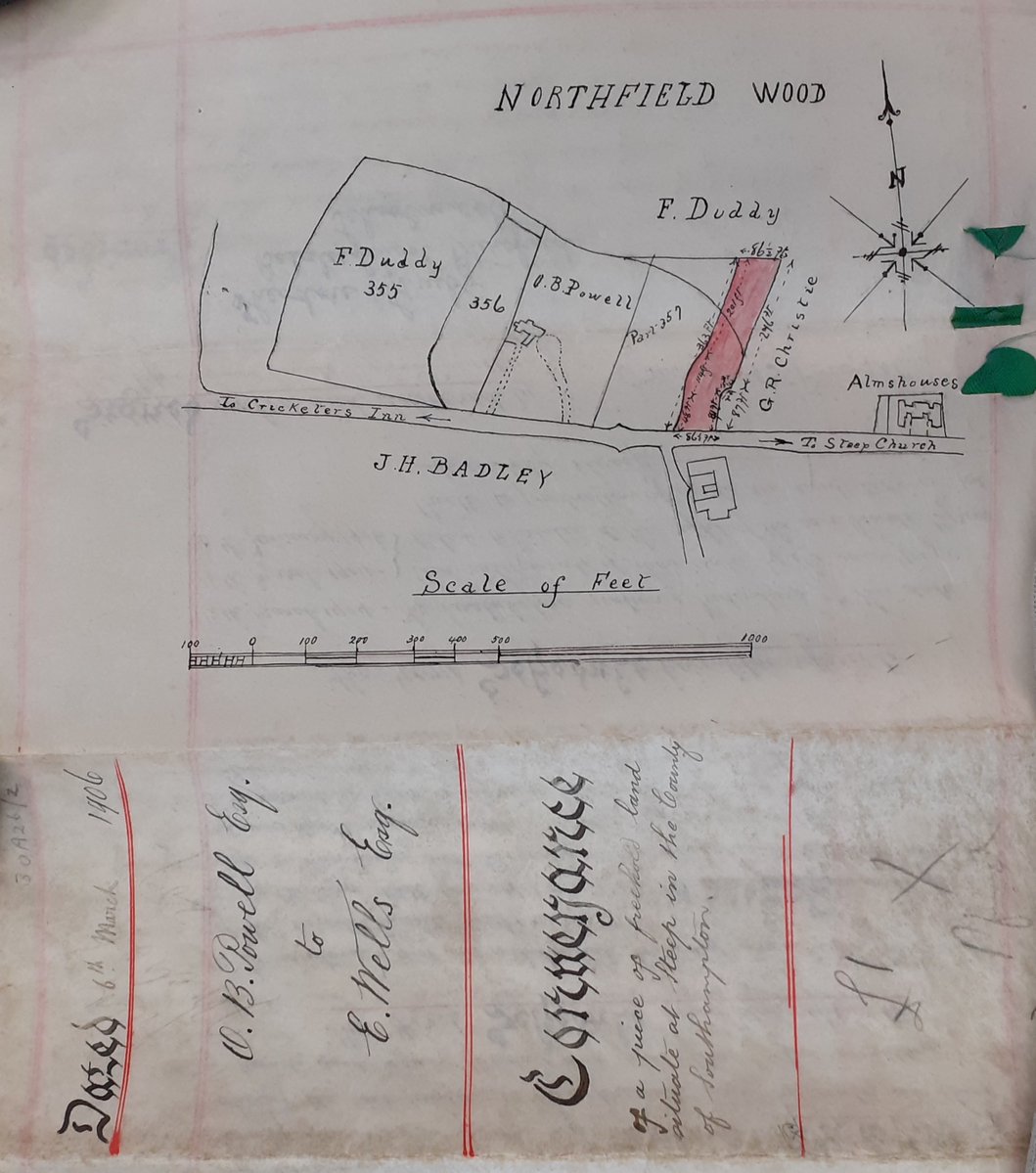 HantsArchives's tweet image. We recently received deeds to a house in Steep nr #Petersfield, 1906-1909 (30A26), apparently to the house known as Hither Northfield and later Pennyfold, designed by the #artsandcrafts architects Parker and Unwin (see legacy.steepvillage.com/files/Steep-Bu…)

#hampshirearchives #steephampshire