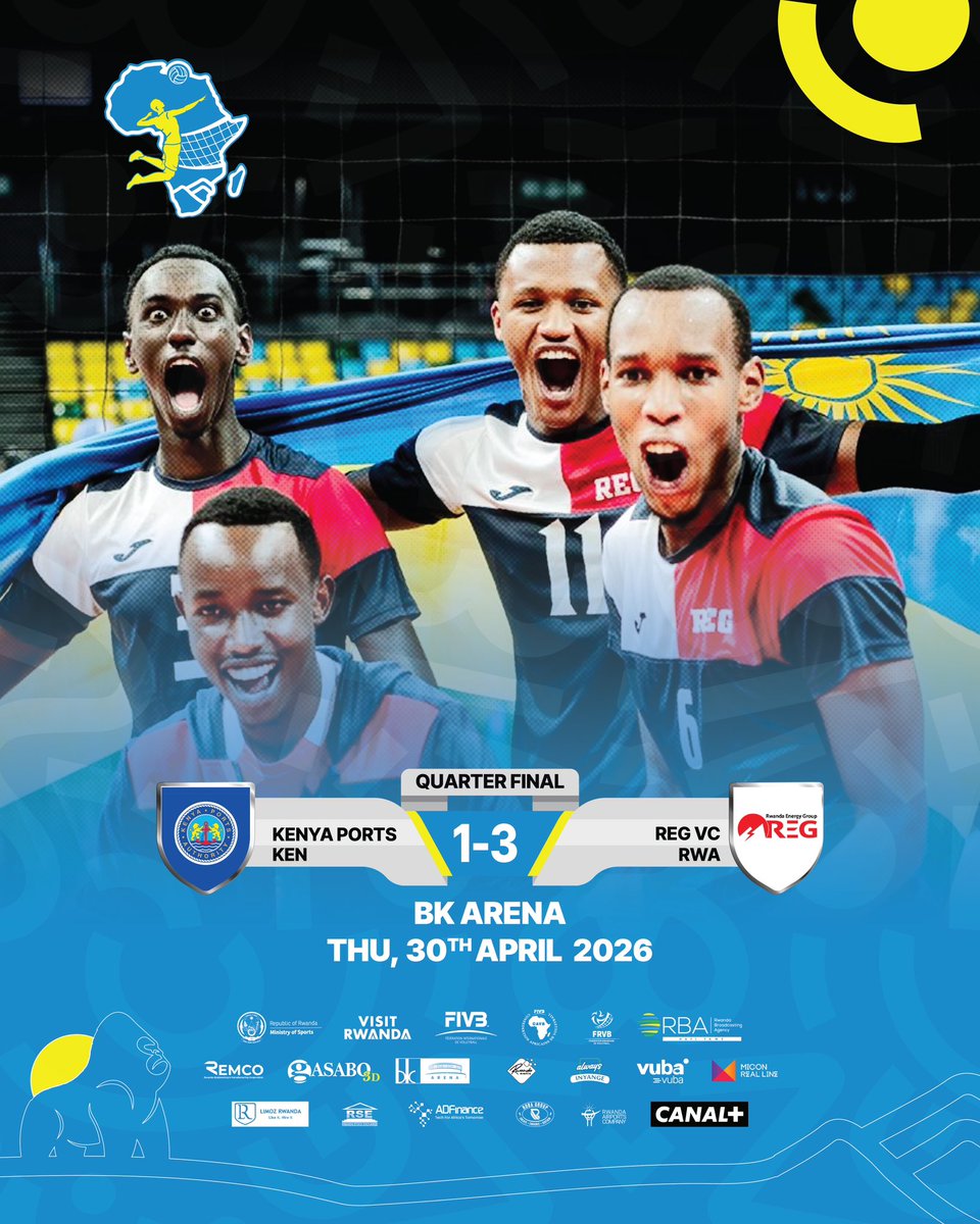 Muzungu4's tweet photo. BREAKING: A #Rwandan🇷🇼 team is guaranteed a spot in the FINAL of this year’s #CAVB Men’s Club Championship! @Regvcofficial brushed aside @Kenya_Ports (3 - 1) to reach the semifinal. The power suppliers will now face either #Kepler or #Police in the semis. This means it will be an all-Rwandan clash for a place in the final. This is history in the making!! #MAVCC2026